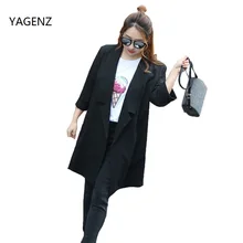 Осень-зима Для женщин Тренч пальто Высокое качество Для женщин свободные хлопковые Для женщин Тренч модные женские туфли длинное пальто A019