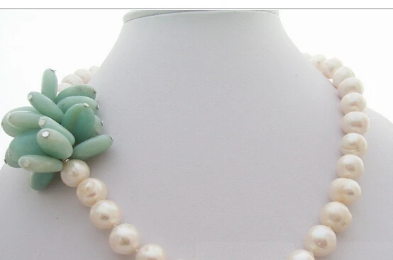 

FREE SHIPPING>@@> N3520 White Pearl&Amazonite Necklace