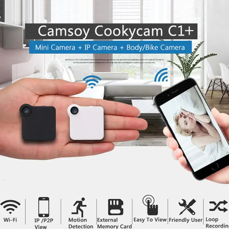 

C1+ WIFI P2P Mini Camera HD 720P CAMSOY C1 Wearable IP Camera Motion Sensor Bike Body Micro DV DVR Magnetic Clip Voice Recorder