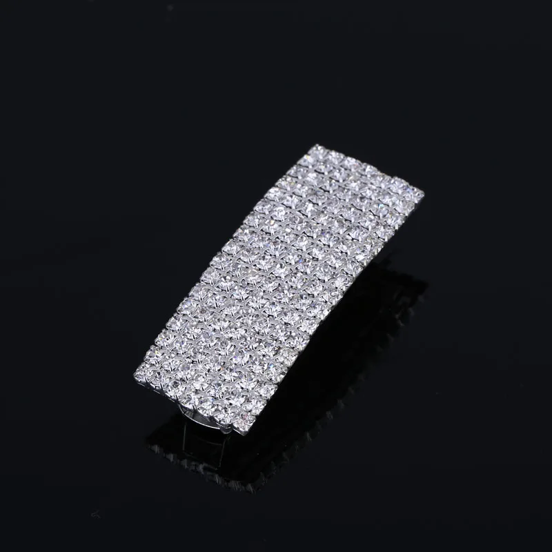 

2017 Limited Direct Selling Trendy Zinc Alloy 7 Row Women Chic Full Rhinestone Square Barrette Fine Bling Hair Clip Hairpin