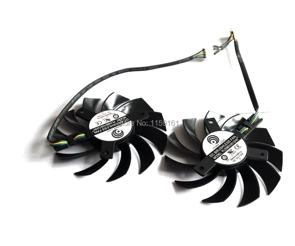 Бесплатная доставка POWER LOGIC PLD08010S12HH 75 мм 12 В 0 35a для MSI R6790 570GTX R6850 N460GTX GTX 580 Twin Frozr II 2