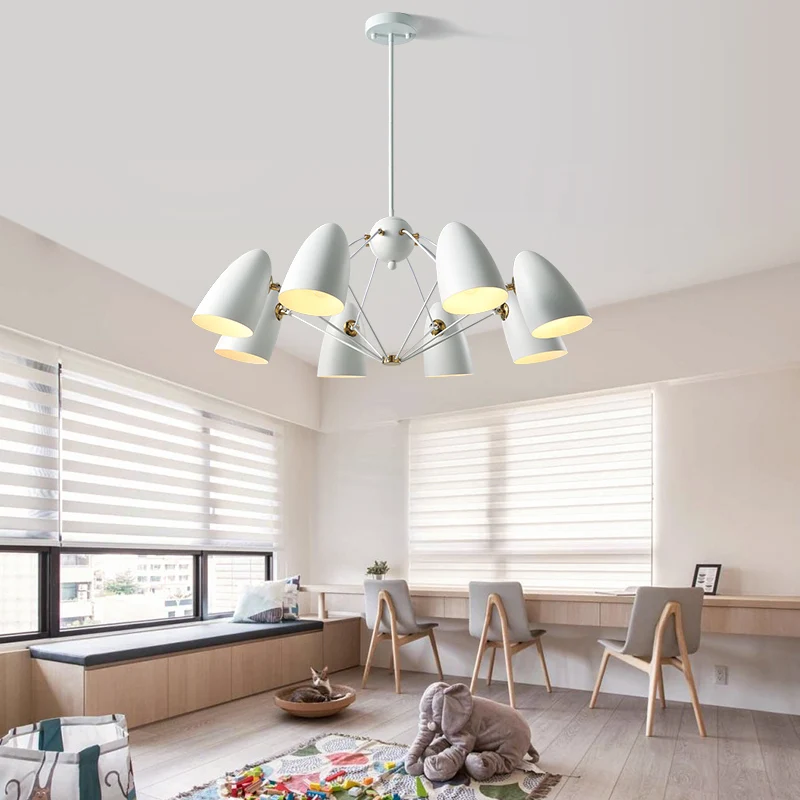 Modern white Spider chandelier lighting Bedroom Study led chandeliers ceiling Personality Art Living Room Dining lights | Лампы и