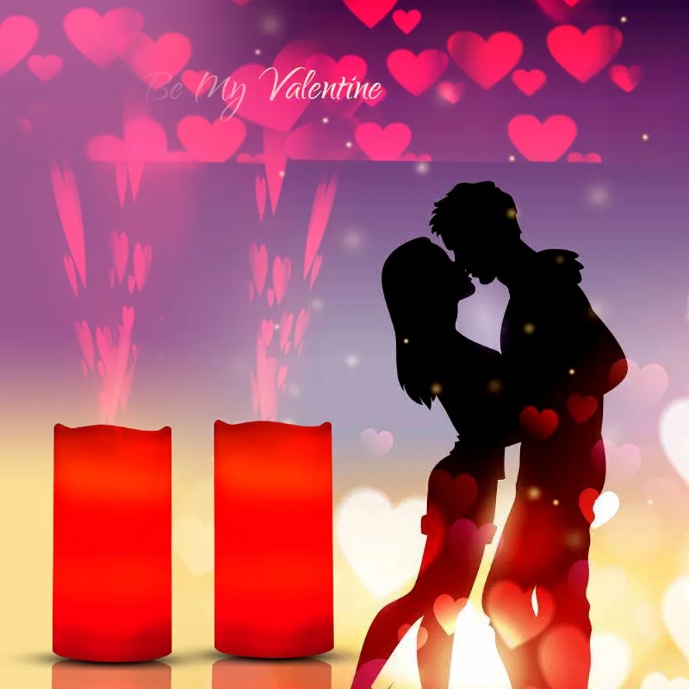 

1 PC LED Candle Light Romantic Flameless Projection Flickering Remote Control Home Wedding Decor CR2025 Battery Projection Light