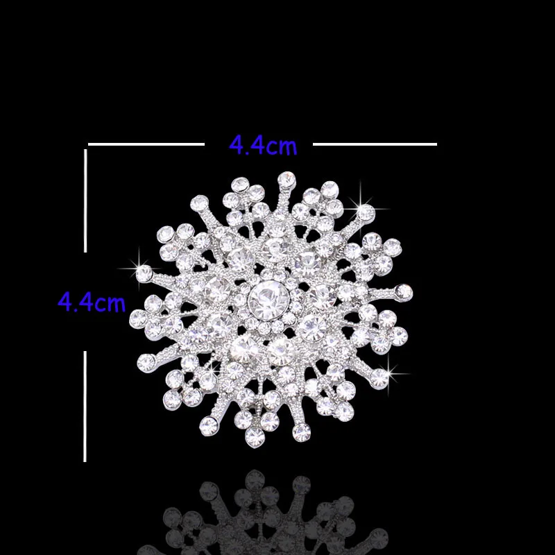44 мм модный сплав Хрустальный корсаж цветок Снежинка Свадебная заколка Дешевая Брошь горячая Распродажа Мода, пункт №.: FB020