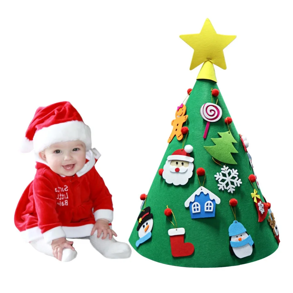 OurWarm 3D DIY войлок для малышей Рождественская елка год Детские подарки игрушки искусственное дерево Рождественское украшение для дома подвесные украшения