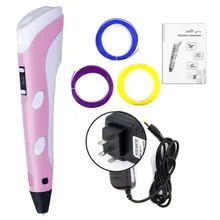 2017 New 1.75mm UK Plug 3D Printing Pens Intelligence Drawing 3D Pen With ABS Filament 3D Best Gift for Kids Printer Pens