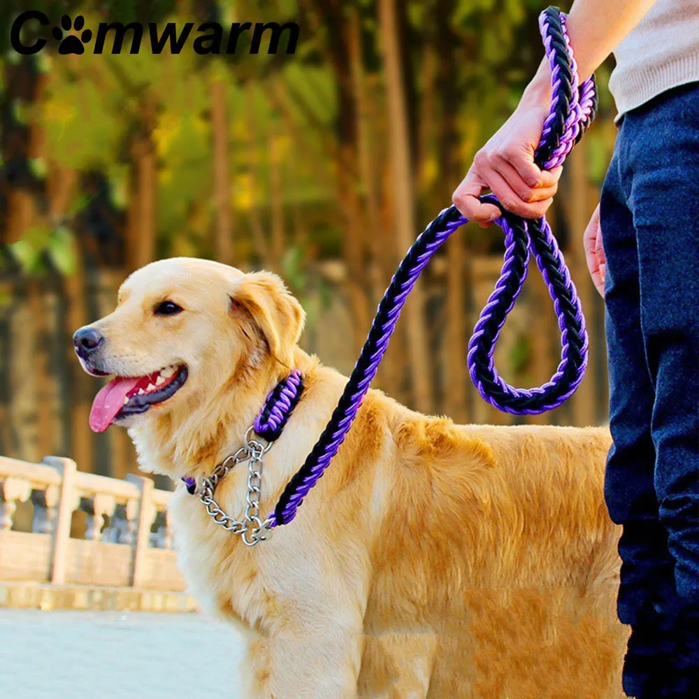 Eight Strands Weave Nylon Dog leash and Collar Set For Medium Large Dog