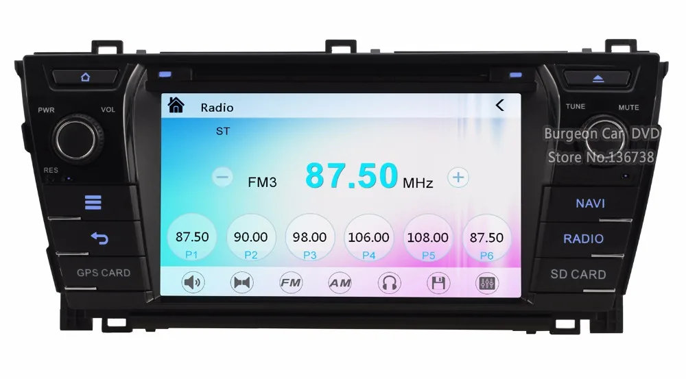 Clearance HD Touch Screen Car DVD Player for Toyota Corolla 2013 2014 2015  Bluetooth iPhone5 1080P USB Radio Stereo GPS Navigation System 2