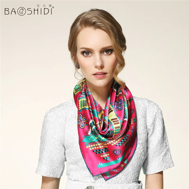 

100% Pure Silk Large Square Scarf, Luxury Brand collection,original design Elegant Lady's gift, manual printing women scarves