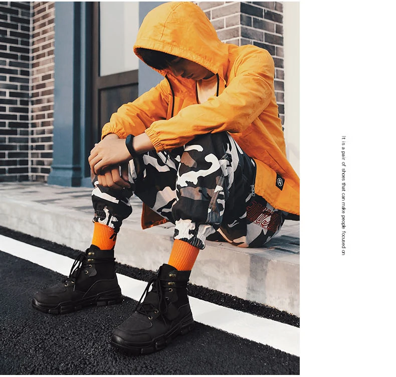 Mens Military Boots' Casual Motorcycle Men Boots Ankle Casual Shoes High Quality Winter Boots Men With Fur Snow Boot Black Brand (9)