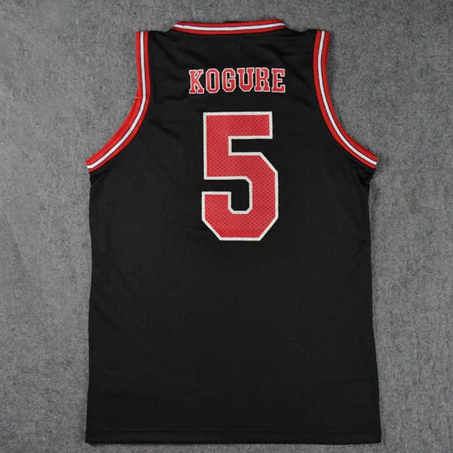 Костюм для косплея SLAM DUNK Shohoku школьный баскетбол команда 1-15 Sakuragi Hanamichi черная футболка Джерси Спортивная униформа - Цвет: No. 5 Kogure