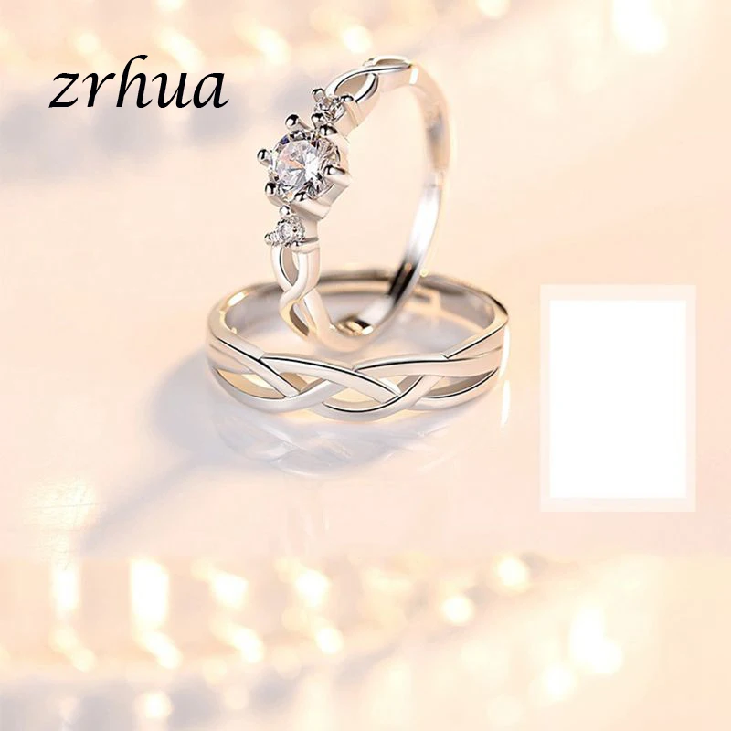 ZRHUA 925 Серебряные бриллиантовые модные свадебные ювелирные изделия с кубическим
