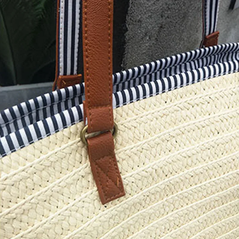 Women Summer Handbag INS Popular Female Beach Straw Bags Tassel Large Lady Shoulder Bag Travel Shopping Tote Basket SS0404 (22)