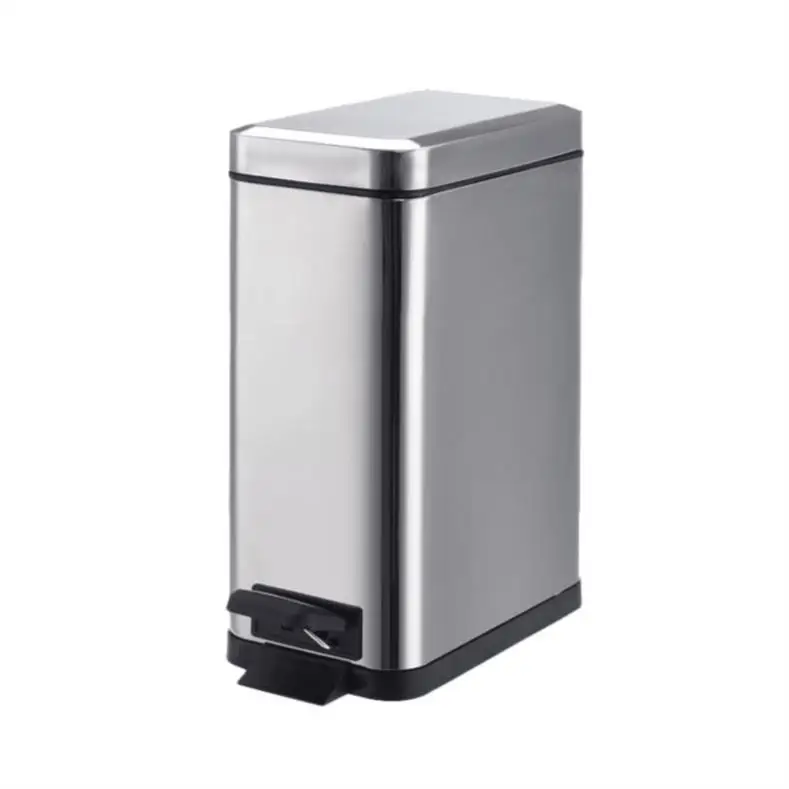 

Rectangular Trash Can Bathroom Toilet Cover Creative Stainless Steel Pedal Trash Home Living Room Bedroom Kitchen Trash