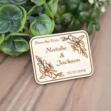 Цветочные цветы свадьба сохранить дату магниты, деревянные свадебные подарки для гостей, пользовательские свадебные приглашения, деревенские любимые магниты