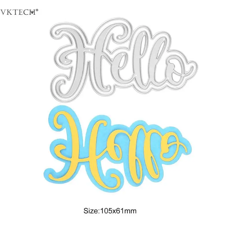 Buy 2pcs Hello Letter Metal Cutting Dies Stencils DIY