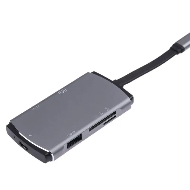 7 в 1 USB 3,1 type-C к HDMI 4K+ PD зарядка+ USB 3,0+ переходник для sd-карт кардридер hab для ноутбука MacBook