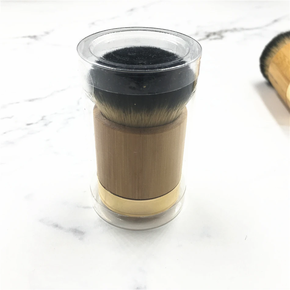 Бамбуковая Т щетка короткая ручка купольная форма кисть кабуки круглая основа BB