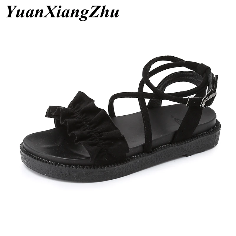 

Women Sandals 2019 Fashion Cross tied Summer Female Shoes Woman Platform Sandals Gladiator Ladies Flat Sandals Women Sandalias