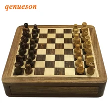 Upscale Solid Wood Magnetic Super Mini Chess Portable Non-slip Drawer Pieces Box Exquisite Puzzle Convenient Storage Board Games