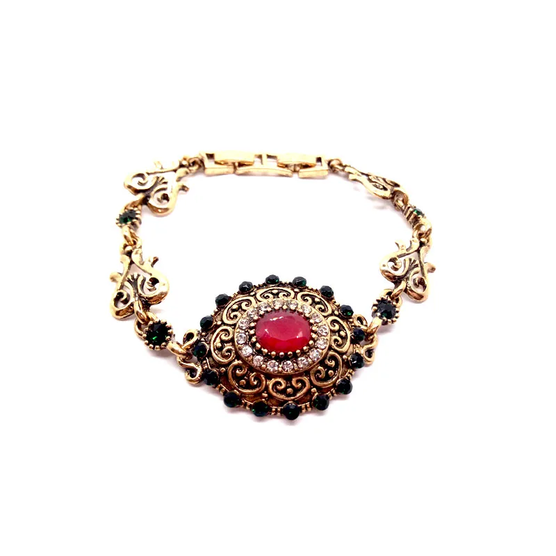 

Summer Style Sea Bracelets For Women Men Vintage Natural Red Zircon Stone Friendship Bracelet Retro Valentine's Day Jewelry B36