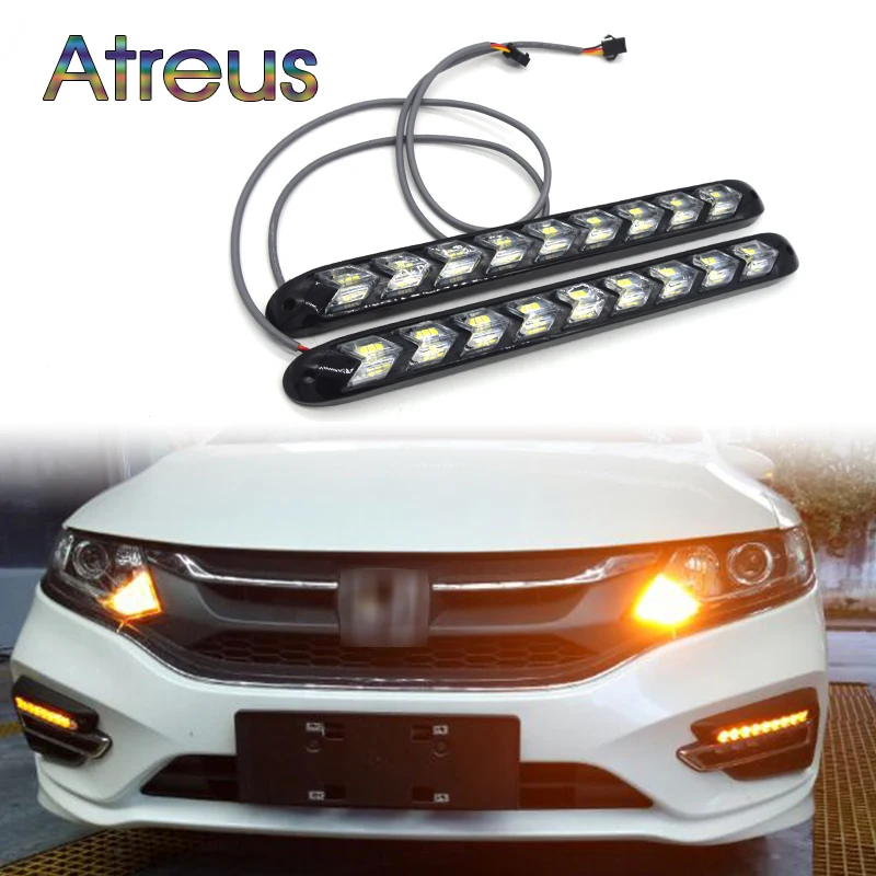 Atreus 2X Автомобильный светодиодный дневной светильник для Ford focus 2 3 Honda civic Защитные