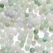 100 шт. Природные Горох Зеленый нефрит драгоценный камень круглый свободные Бусины 5 мм