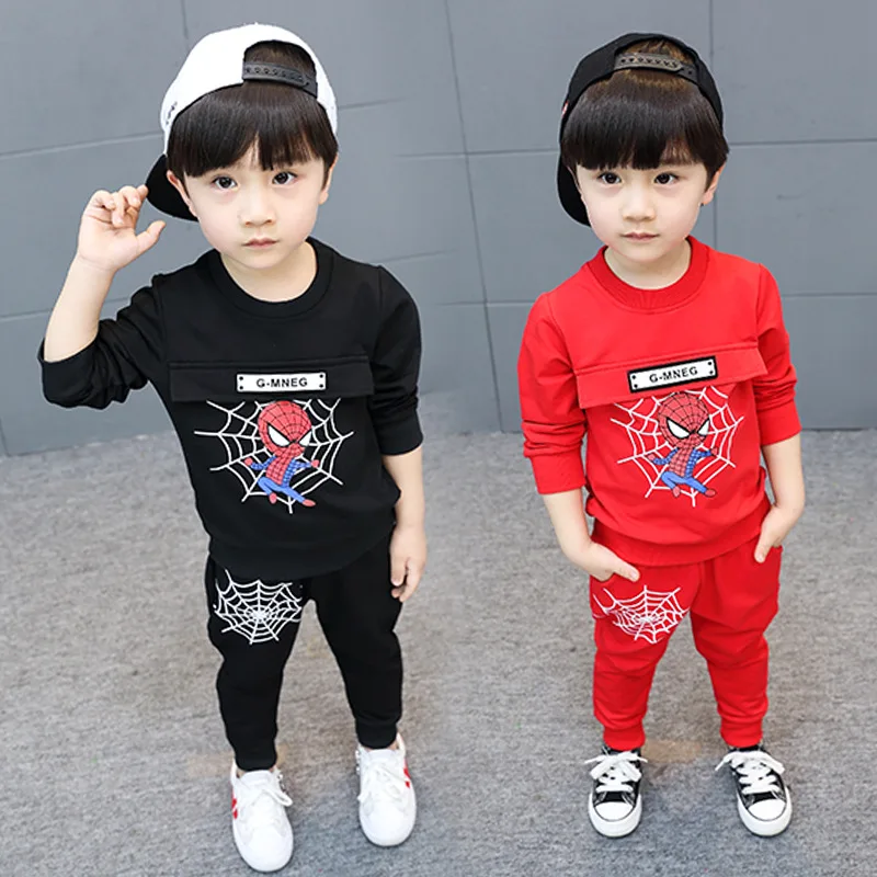

Anlencool 2019 new Korean version children's suit boys Spring children's set children's spiderman two-piece children's clothing