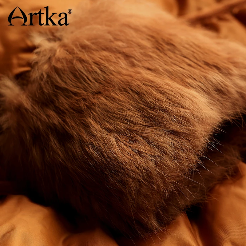 Artka 2015 женская ретро новая коллекция зимней одежды меховым воротником с длинными