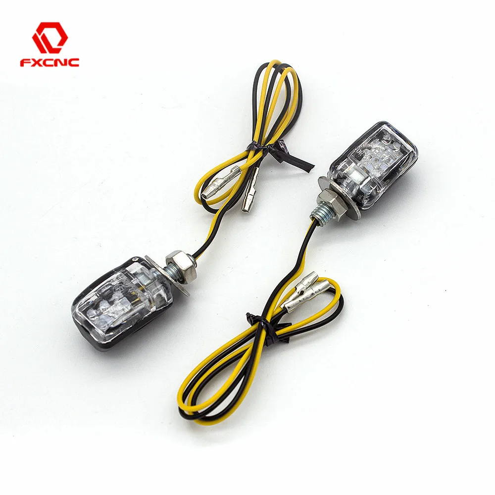 FXCNC 2PCS 6mm Universal For Motorcycle Number License Plate Lights 12V