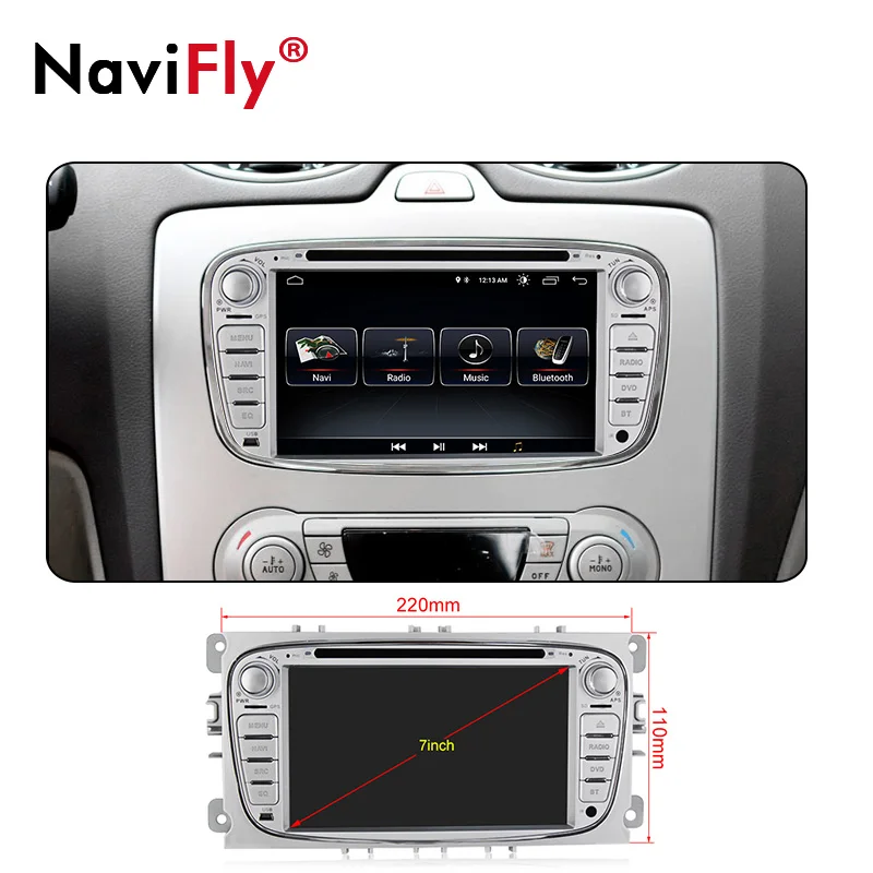 Cheap Android 9 2 din Quad Core Car DVD Player GPS Navi for Ford Focus Mondeo Galaxy Kuga S-Max C-Max with Audio Radio Stereo BT RDS 4