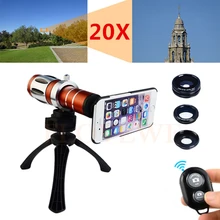 Camera Lentes Kit 20x Zoom Telephoto Telescope Fisheye Wide Angle Macro Lens For Samsung Galaxy S3 S4 S5 S6 S7 edge NOTE 5