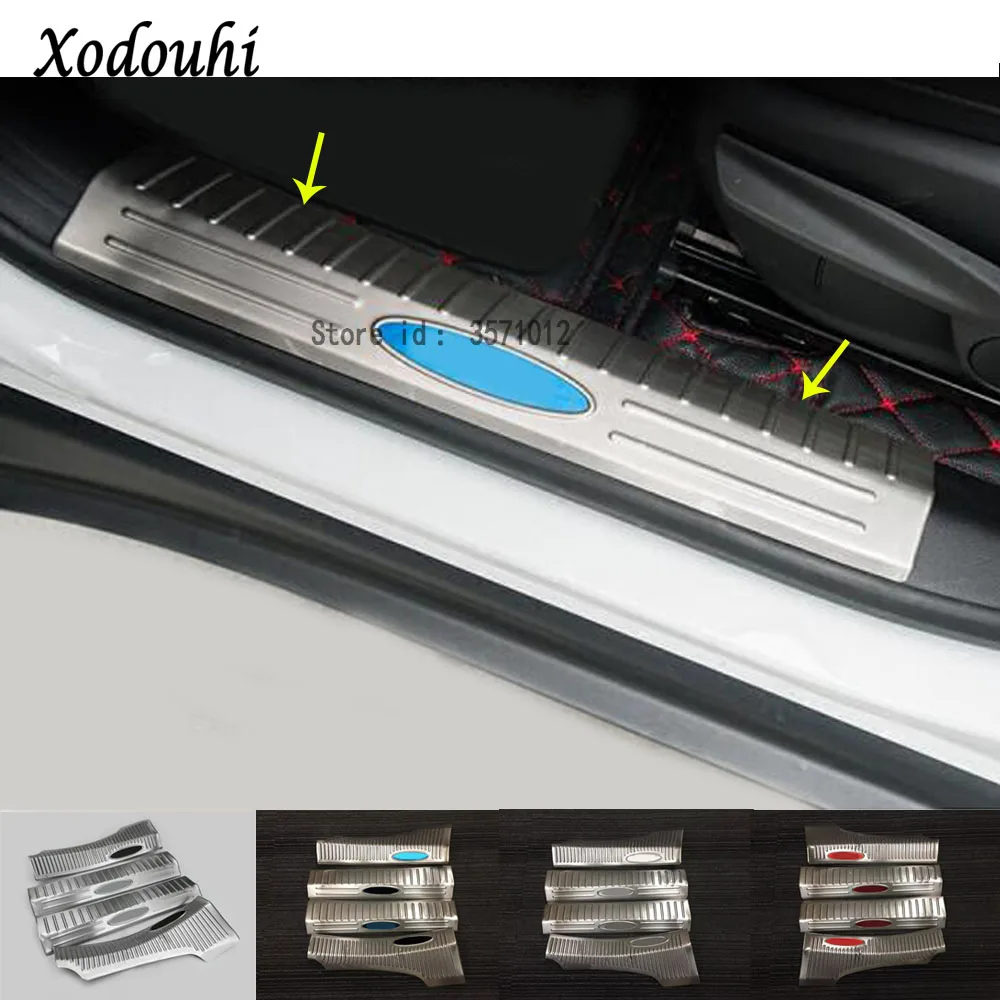 

For Jeep Compass 2017 2018 2019 car styling Cover Stainless Steel Door sill scuff plate inner Built threshold pedal trim 4pcs