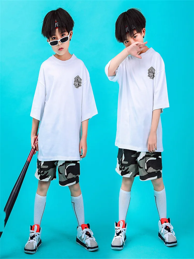 Toddler boy summer clothes 2019 6 8 10 12 14 16Years hip hop pants tshirt dance jazz costumes kids girls sets clothing 130 140  (2)