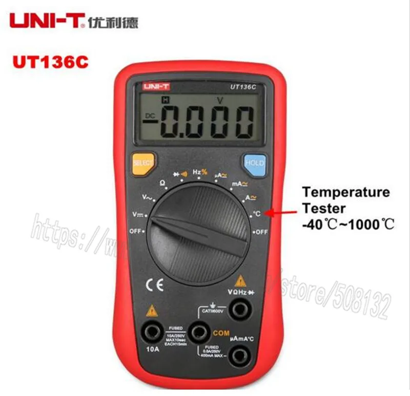 UNI-T UT136C Scientific High Accuracy Data Hold Auto-ranging Digital Multimeter