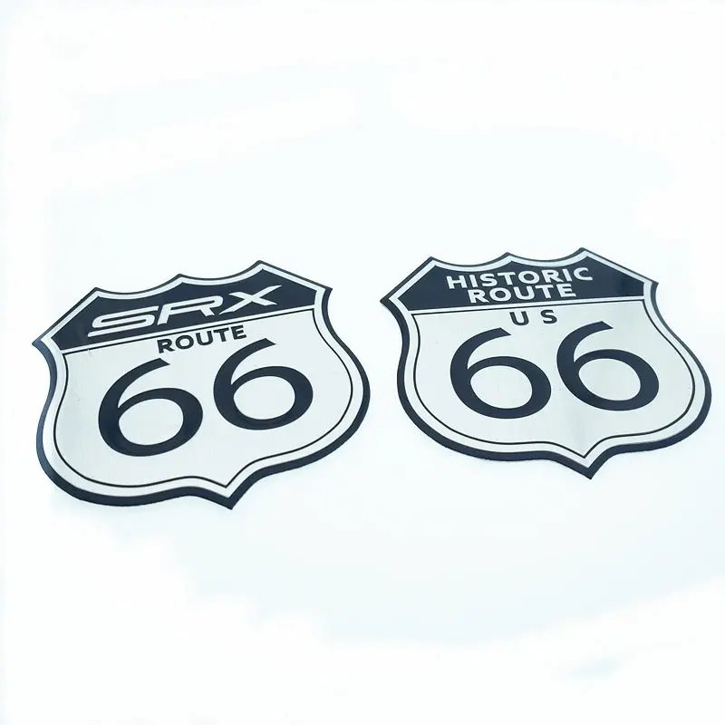 

CDIYT Aluminum SRX ROUTE 66 US Car Badge Emblem Sticker Decal Fit for Cadillac SRX XTS Auto Body Trunk Tail Decoration