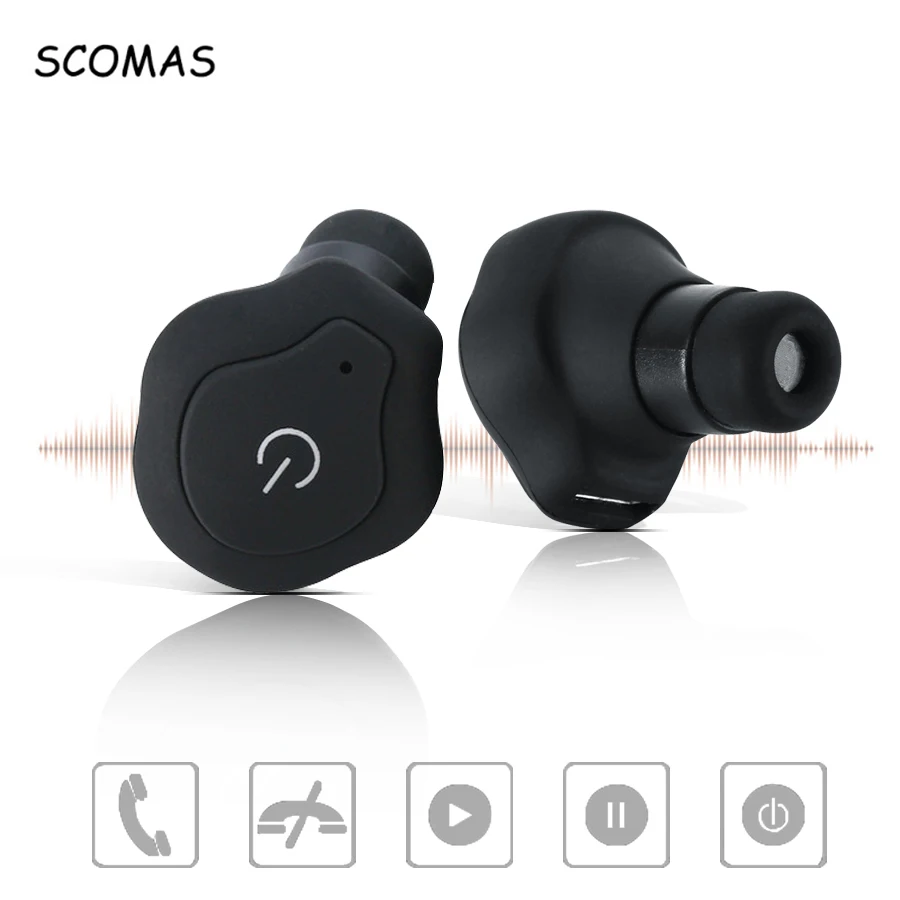 

SCOMAS Mini TWS Twins Wireless In-Ear Stereo Sound Sports Blutooth Earphones Handsfree Earbuds with Mic Auriculares Earpieces