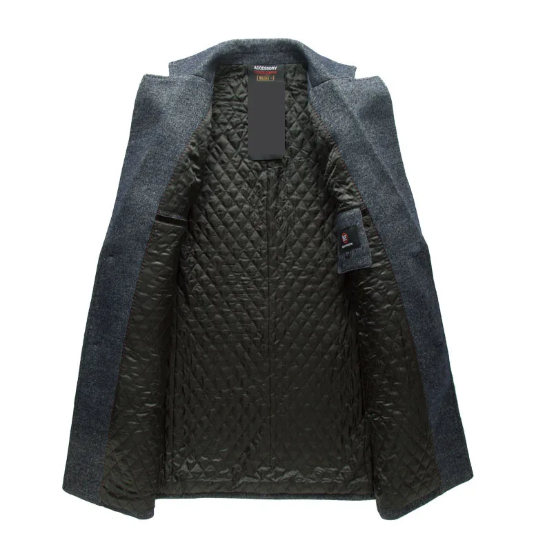 2019 Брендовое шерстяное пальто для мужчин теплое плотное мужское длинное пальто зимнее полушерстяное повседневное тонкое Мужское пальто