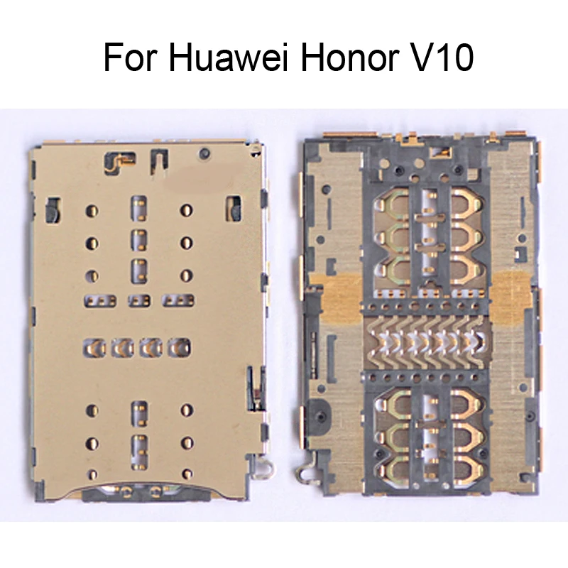 Original New For Huawei Honor V10 SIM card Socket Reader Holder Slot HonorV10 Top Quality Sim Card socket Tray Repair Parts | Мобильные