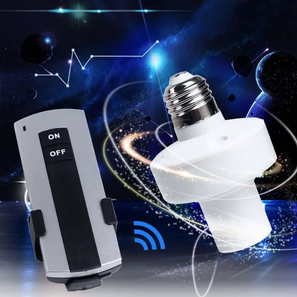 durable e27 screw wireless remote control light lamp bulb remote control light lamp socket