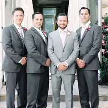 Серые светло-серые костюмы для мужчин с отворотом и двумя пуговицами формальные мужские свадебные костюмы для жениха Custome Homme Fashion blazr(куртка+ брюки+ галстук