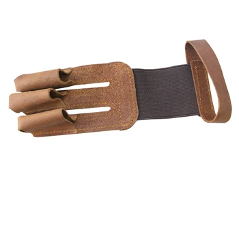 

1 pc finger guard archery hunting protection gear cow skin leather finger tab