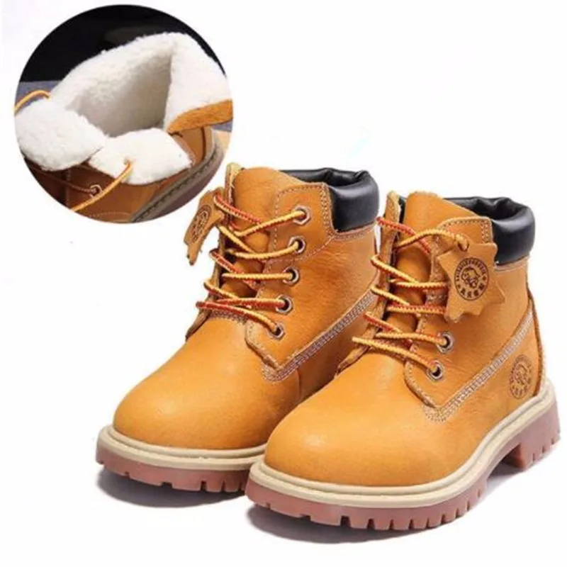 

Genuine Leather Boys Shoes Winter Martin Boots Kids Christmas Waterproof Girls Children Shoes Spring Kids Ankle Boot High Grade