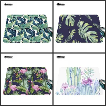 

Mairuige Hot Print Design Non-slip New Custom Green Leaves and Blooming Cactus Flower Mouse Pad Computer Game Table Mat