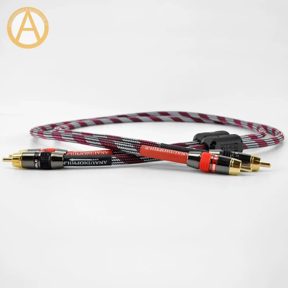 Hifi RCA Cable 4N RCA Cable Ferrite Bead 2RCA Male RCA Audio Cable Amplifier PREAMP 0.5m 0.75m 1m 1.5m 2m 3m To 5m RCA Cable