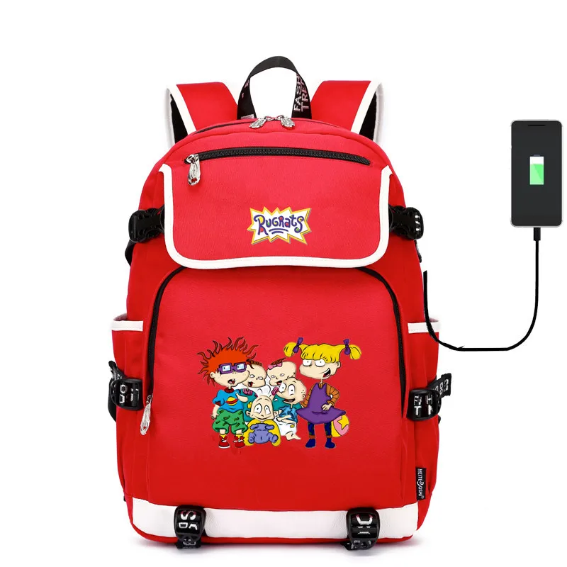 

Rugrats in Paris canvas School Bag printing Backpack USB charging shoulder bag Laptop bag travel bag rucksack for teenagers