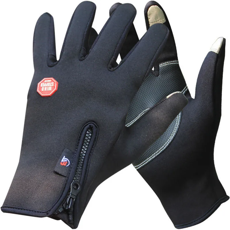 Windproof Waterproof Touch Screen Warm Glove Mittens Fleece Outdoor Cycling Bike