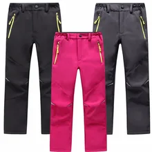 Зимние свитеры для мальчиков и девочек, теплые флисовые Пеший Туризм campling Альпинизм катание на лыжах заряда Штаны