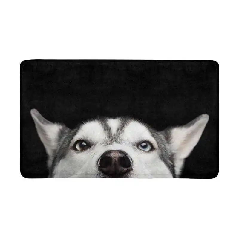 Tapis De Porte Interieur Exterieur Tapis D Entree Antiderapant Tete De Chien Husky Siberien Avec Yeux Bleus Tapis De Sol En Caoutchouc Ba Aliexpress