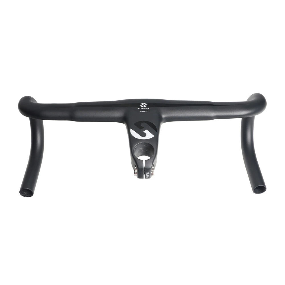 TOSEEK Carbon AERO Integrated Uplift Style Handlebar With Stems For Road Bike
